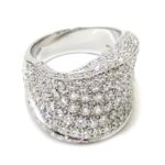 Anillo diamantes pavé oro blanco