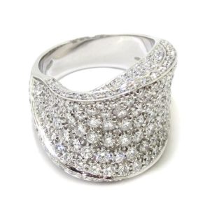 Anillo diamantes pavé oro blanco