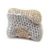 Anillo diamantes pavé oro blanco/rosa