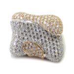 Anillo diamantes pavé oro blanco/rosa