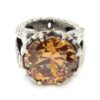 Anillo circonio cubico ocre plata