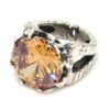 Anillo circonio cubico ocre plata