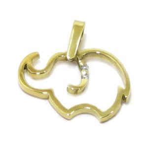 Colgante silueta elefante oro amarillo