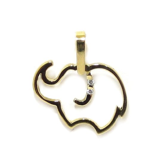 Colgante silueta elefante oro amarillo