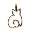 Colgante silueta gato oro amarillo