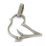 Colgante silueta pajarito oro blanco