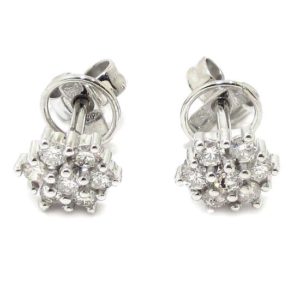 Pendientes orla 14 diamantes 0.60cts oro