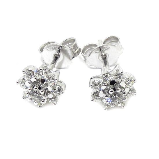 Pendientes orla 18 diamantes 0.57cts oro