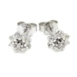 Pendientes orla 18 diamantes 0.57cts oro