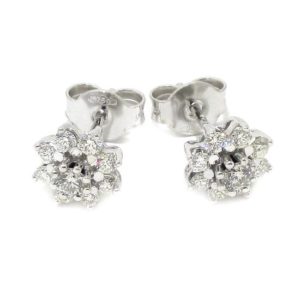 Pendientes orla 18 diamantes 0.57cts oro
