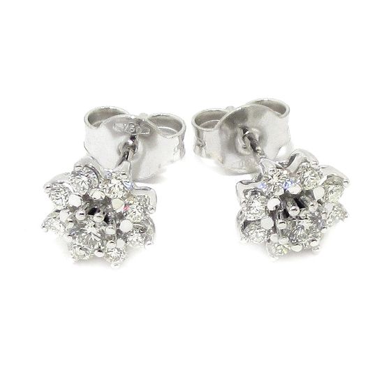 Pendientes orla 18 diamantes 0.57cts oro
