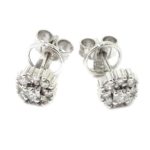 Pendientes orla 18 diamantes 0.49cts oro