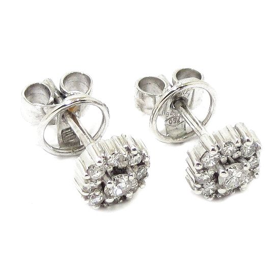 Pendientes orla 18 diamantes 0.49cts oro