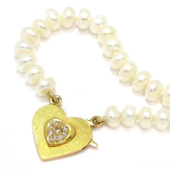 Collar perlas cierre oro amarillo diamantes