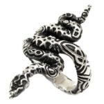 Anillo serpiente completa plata antigua
