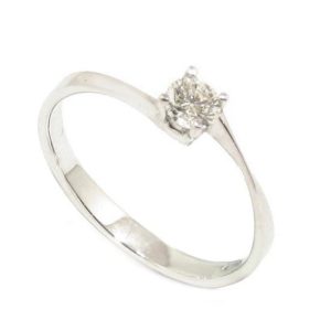 Anillo solitario diamante 0.21ct garras oro