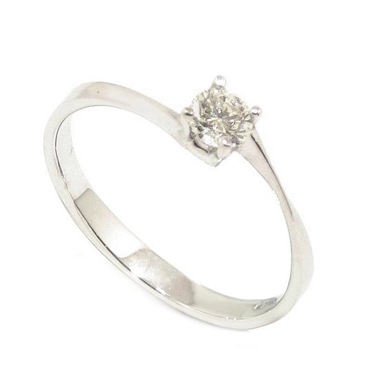 Anillo solitario diamante 0.21ct garras oro