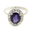 Anillo amatista oval oro blanco diamantes