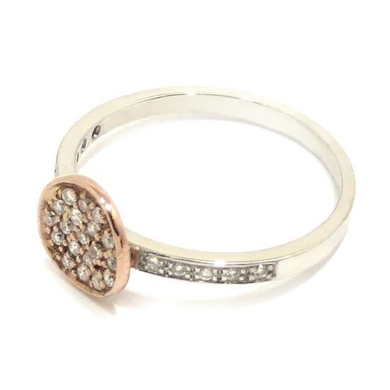 Anillo diamantes oro blanco rosa