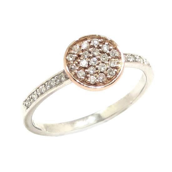 Anillo diamantes oro blanco rosa