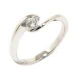 Anillo solitario circonita 3.75mm espiral