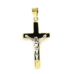 Colgante crucifijo 21mm amarillo blanco