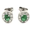 Pendientes oro blanco esmeraldas diamantes