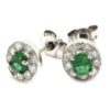Pendientes oro blanco esmeraldas diamantes