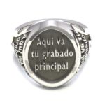 Anillo sello oval personalizable plata