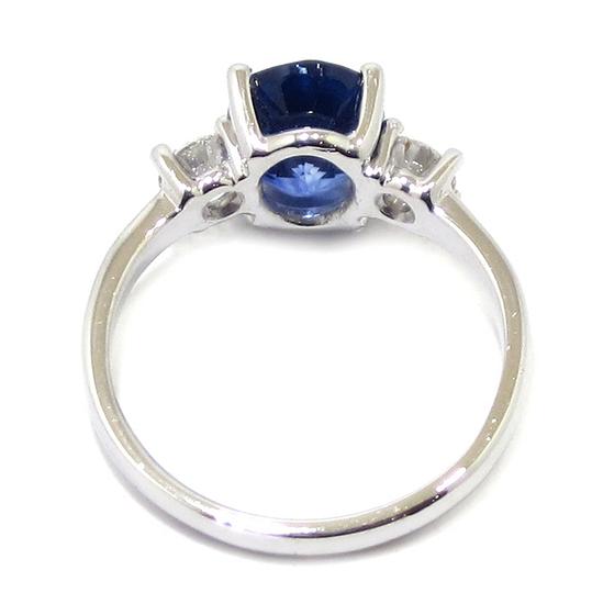 Anillo Zafiro Oval Brillantes oro blanco