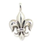 Colgante relicario 26mm Flor de Lis plata