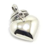 Colgante relicario 21mm Corazón Plata