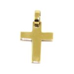 Colgante Cruz recta 18mm oro amarillo