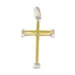 Colgante Cruz recta 25mm oro amarillo blanco