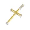 Colgante Cruz recta 25mm oro amarillo blanco