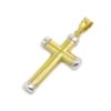 Colgante Cruz recta 22mm tubo oro amarillo blanco