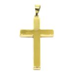 Colgante Cruz recta 29mm gruesa oro amarillo