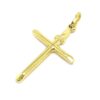Colgante Cruz recta 30mm tubo oro amarillo