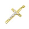 Colgante crucifijo 29mm amarillo blanco