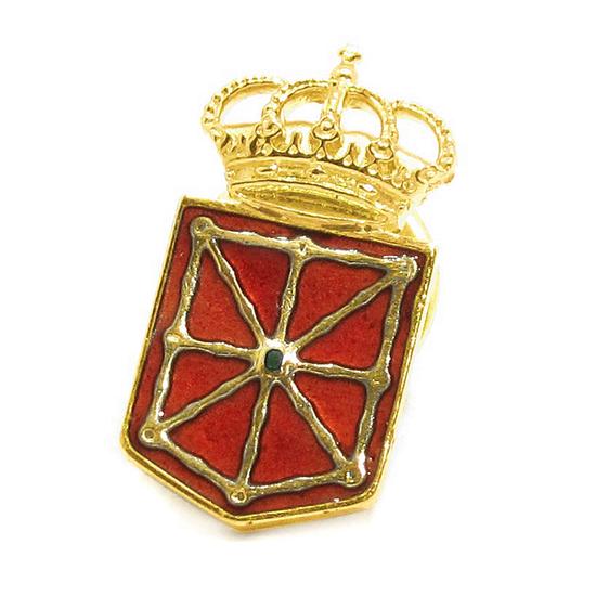 Pin escudo Navarra 22mm esmaltado oro amarillo