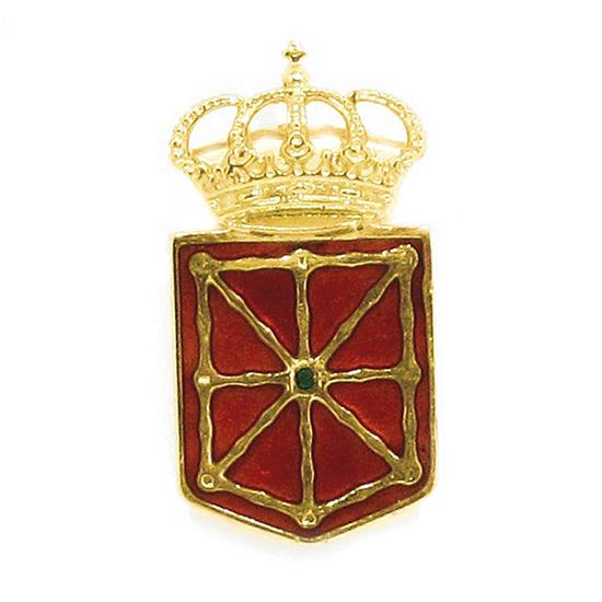 Pin escudo Navarra 22mm esmaltado oro amarillo