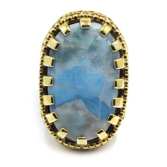 Anillo Larimar Plata bicolor - Imagen 2