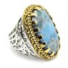 Anillo Larimar Plata bicolor