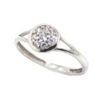 Anillo circonitas oro blanco