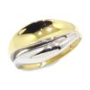 Anillo bicolor ondulado oro