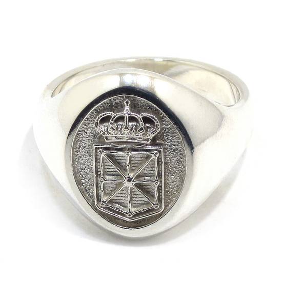 Anillo Sello escudo Navarra bajorrelieve