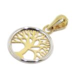 Colgante arbol vida 12mm oro bicolor