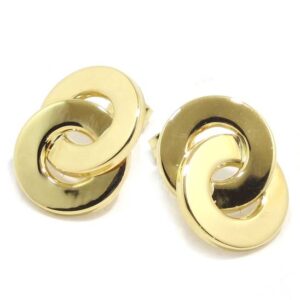 Pendientes 2 aros entrelazados oro amarillo