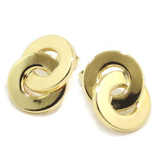 Pendientes 2 aros entrelazados oro amarillo