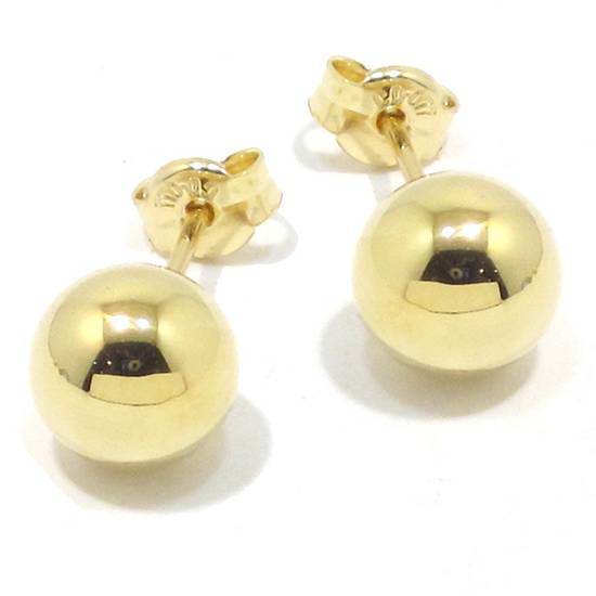 Pendientes bolas 7mm oro amarillo